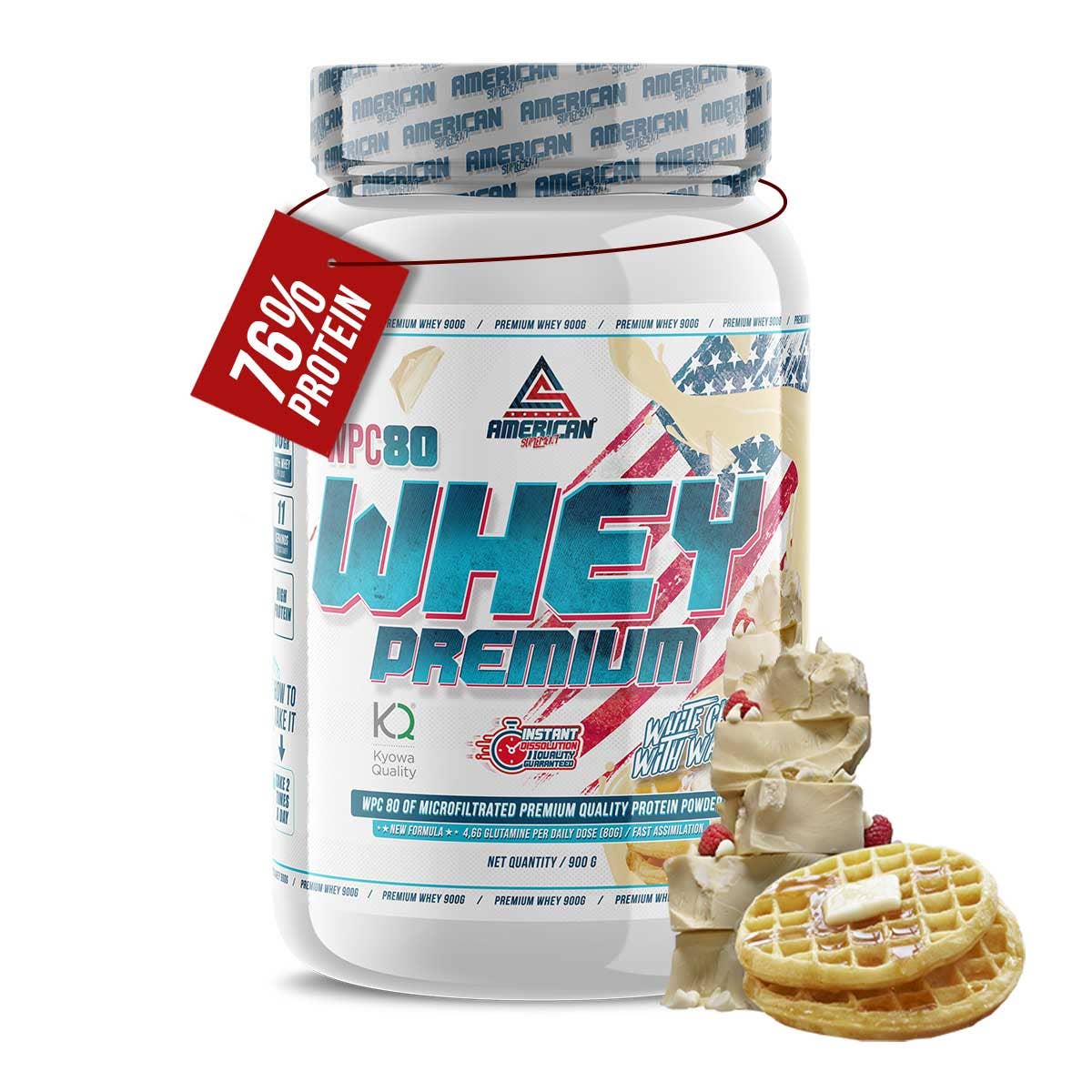 American Suplemento | Proteina del Siero di Latte Premium WPC80 900 gr