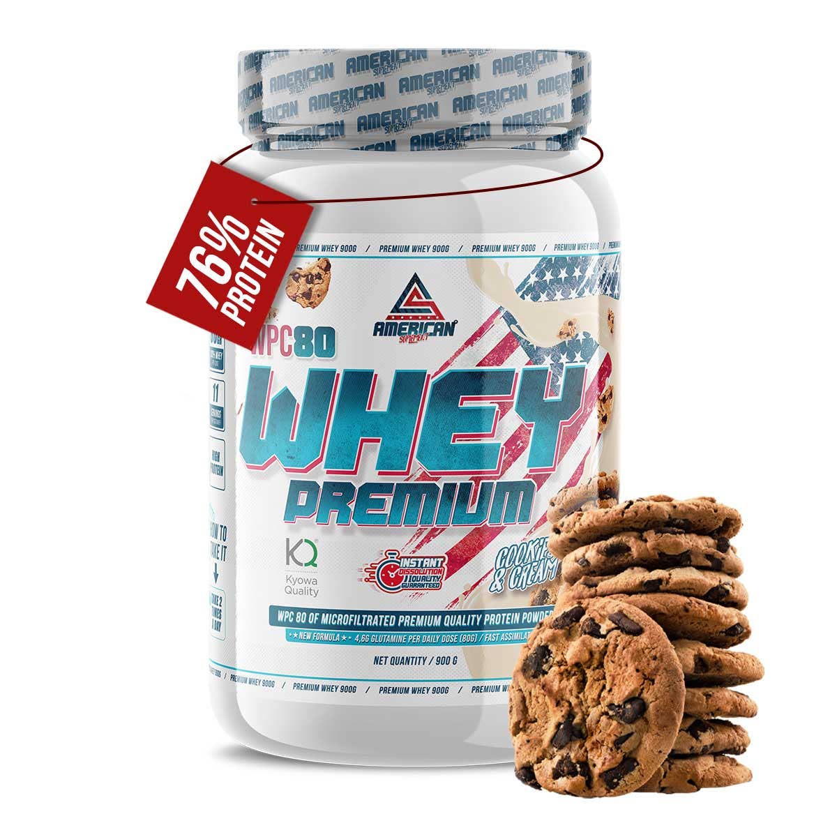 American Suplemento | Proteina del Siero di Latte Premium WPC80 900 gr